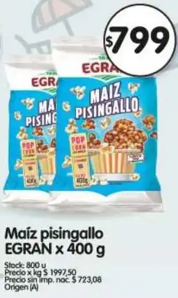Supermercados Buenos Días Egran maíz pisingallo oferta