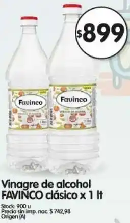 Supermercados Buenos Días Favinco clásico vinagre de alcohol oferta
