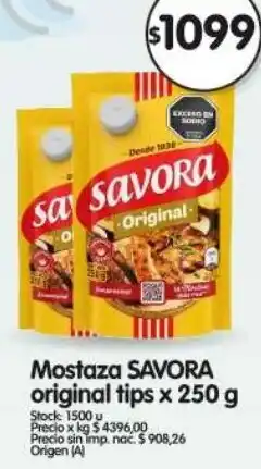 Supermercados Buenos Días Savora mostaza original tips oferta