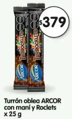 Supermercados Buenos Días Arcor turrón oblea con maní y roclets oferta