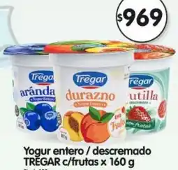 Supermercados Buenos Días Trēgar yogur entero/descremado c/frutas oferta