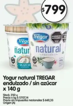 Supermercados Buenos Días Tregar yogur natural endulzado/sin azúcar oferta
