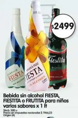 Supermercados Buenos Días Fiesta, fiestita o frutita bebida sin alcohol para niños varios sabores oferta