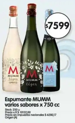 Supermercados Buenos Días Mumm espumante varios sabores oferta
