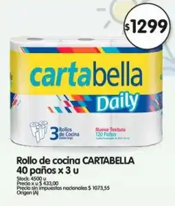 Supermercados Buenos Días Cartabella rollo de cocina oferta