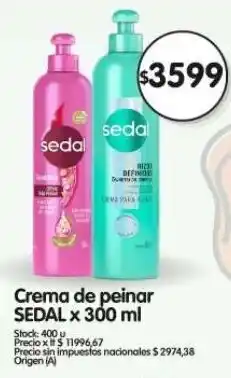 Supermercados Buenos Días Sedal crema de peinar oferta