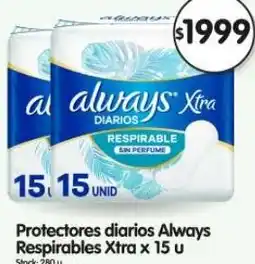 Supermercados Buenos Días Always protectores diarios respirables xtra oferta