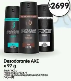 Axe desodorante
