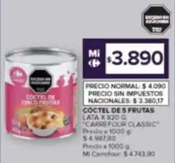 Carrefour Carrefour Classic coctel de 5 frutas oferta
