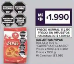 Carrefour Carrefour Classic galletitas pepas oferta
