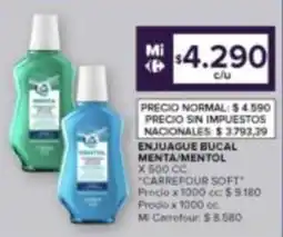 Carrefour Carrefour Soft enjuage bucal menta/menthol oferta
