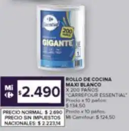Carrefour Carrefour Essential rollo de cocina maxi blanco oferta