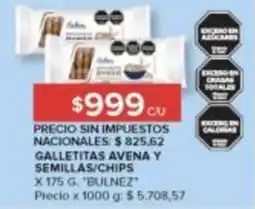 Carrefour Bulnez galletitas avena y semillas/chips oferta