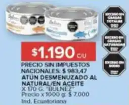 Carrefour Bulnez atun desmenuzado al natural/en aceite oferta
