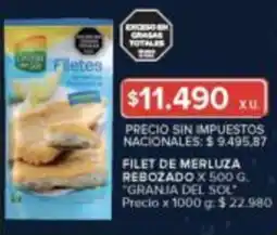 Carrefour Granja del Sol filet de merluza rebozado oferta