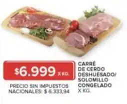 Carrefour Carre de cerdo desahuesado/solomillo congelado oferta
