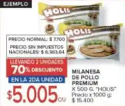 Carrefour Holis milanesa de pollo premium oferta