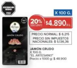 Carrefour El Artesano jamon crudo oferta