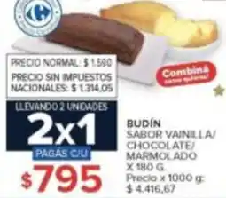 Carrefour Budín vainilla/chocolate/marmolado oferta