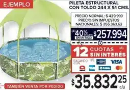 Carrefour Pileta estructural con toldo oferta