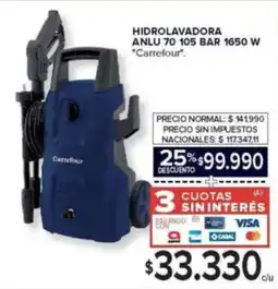Carrefour Carrefour hidrolavadora anlu 70 105 bar 1650 W oferta