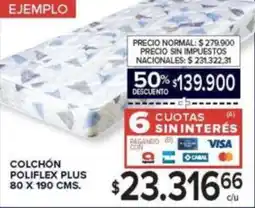 Carrefour Colchón poliflex plus 80 x 190 cm oferta