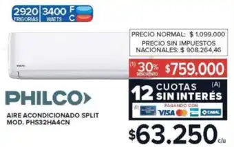Philco aire acondicionado split
