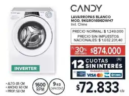 Carrefour Candy lavarropas blanco inverter oferta