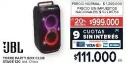 Carrefour JBL torre party box club stage 120 oferta