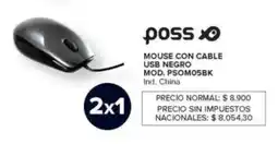 Carrefour Poss mouse con cable USB negro oferta