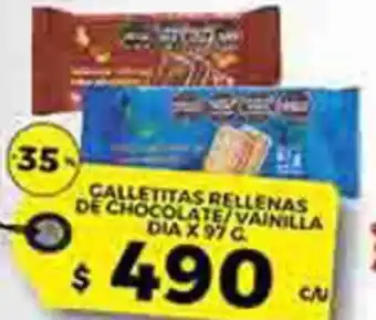 Dia calletitas rellenas de chocolate/vainilla