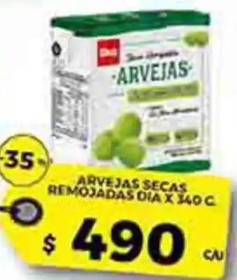 Dia arvejas secas remojadas