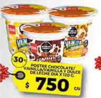 Dia postre chocolate/ vainilla vainilla v dulce de leche