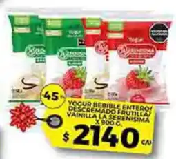 Supermercados DIA La serenisima vocur bebible entero descremado frutilla vainilla oferta