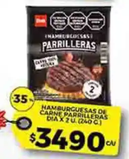 Supermercados DIA Dia hamburguesas de carne parrilleras oferta