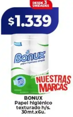 Supermayorista Vital Bonux papel higiénico texturado h/s. oferta