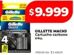 Supermayorista Vital Gillette mach3 cartucho carbono oferta