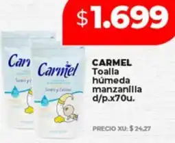 Supermayorista Vital Carmel toalla húmeda manzanilla d/p. oferta