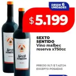 Supermayorista Vital Sexto sentido vino malbec reserva oferta