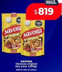 Supermayorista Vital Savora mostaza original doy pack oferta