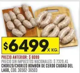 Coto Chorizo/chorizo bombón de cerdo ciudad del lago oferta