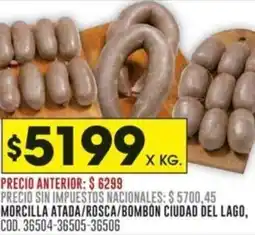 Coto Morcilla atada/rosca/bombon ciudad del lago oferta