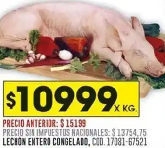 Lechon entero congelado
