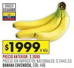 Coto Banana cavendish oferta