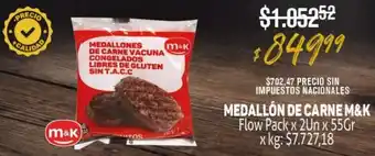 M&K medallón de carne flow pack