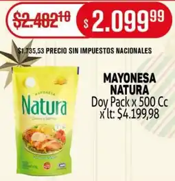 Makro Natura mayonesa doy pack oferta