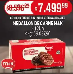 Makro M&K medallon de carne oferta