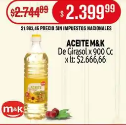 Makro M&K aceite de girasol oferta