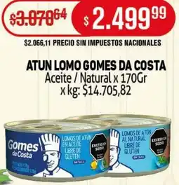Makro Gomes da costa atun lomo aceite/natural oferta