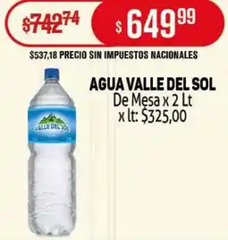Makro Valle del sol agua de mesa oferta